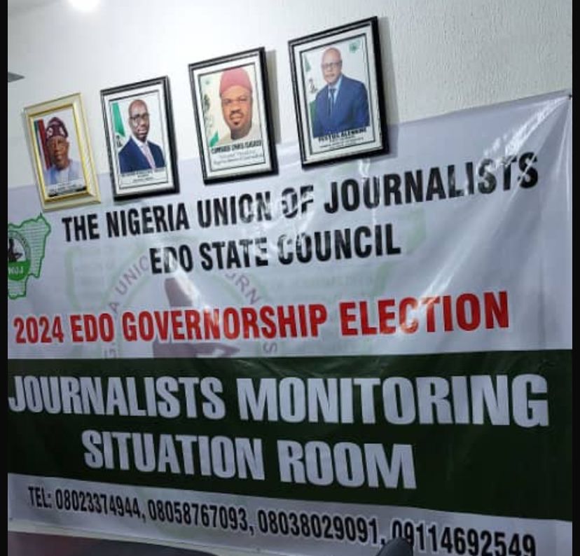 Edo Poll: Nigeria Union of Journalist Edo State Council Opens Monitoring Situation Room