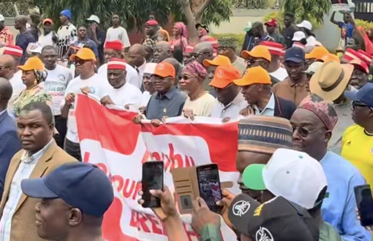 ADC, Atiku and Obi Lead Protest Against INEC in Abuja