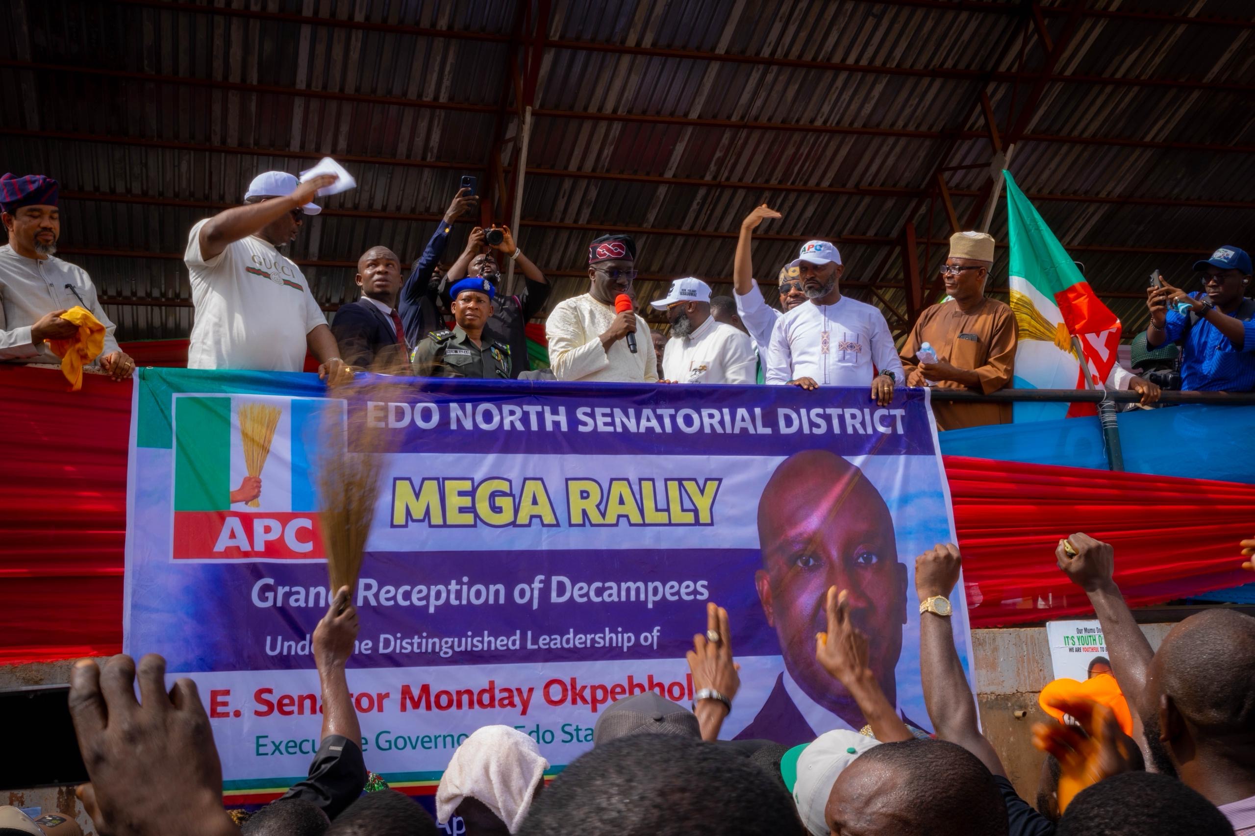 Gov Okpebholo Welcomes Defectors in Edo North, Reaffirms Development Drive