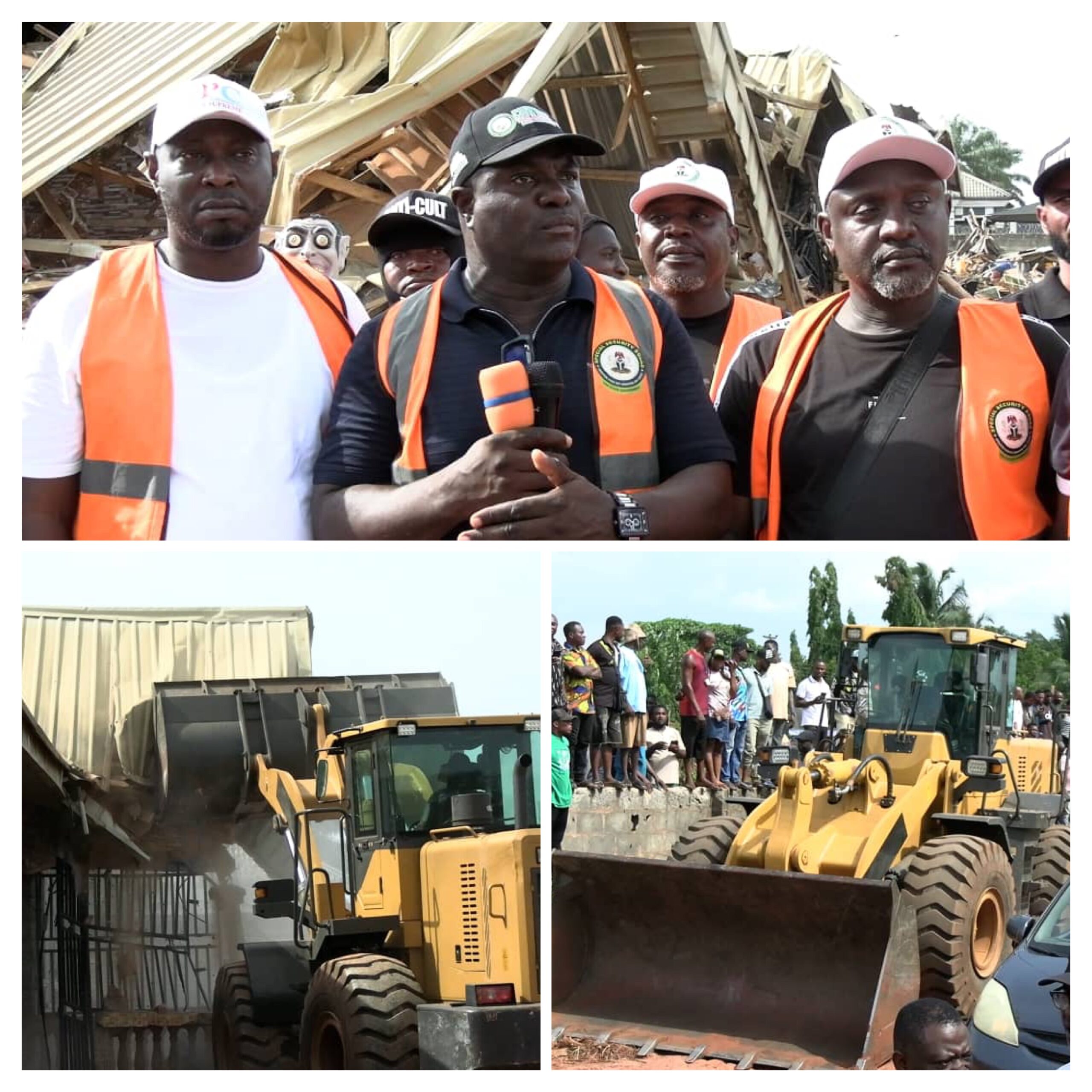 Residents Cheer Demolition of Alleged Kidnap Hideout in Edo