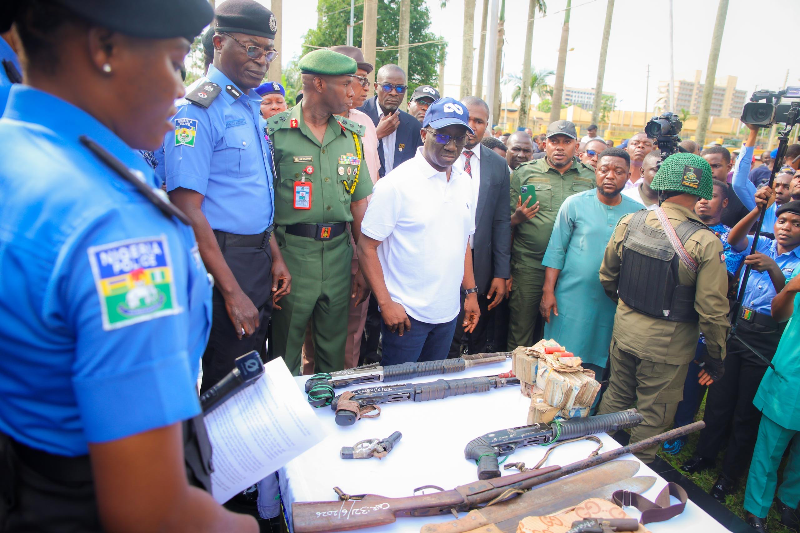 Gov. Okpebholo Vows Tough Action Against Criminals, Rewards Police Over Vegetable Market Kidnap Arrest